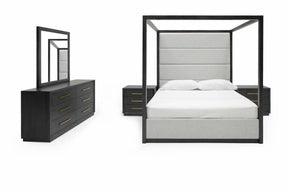 Manhattan- Contemporary Canopy Grey Bedroom Set-queen - View Image 1