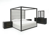 Manhattan- Contemporary Canopy Grey Bedroom Set-queen - View Image 1