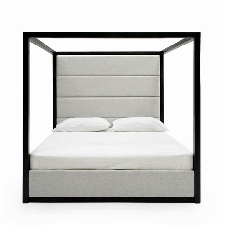 Manhattan- Contemporary Canopy Grey Bedroom Set-queen - View Image 1