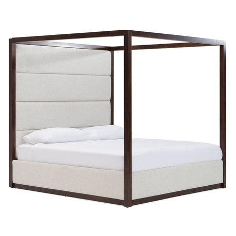 Manhattan Contemporary Canopy Bedroom Set Brown Oak – Modrest - sold by Home Elegance USA