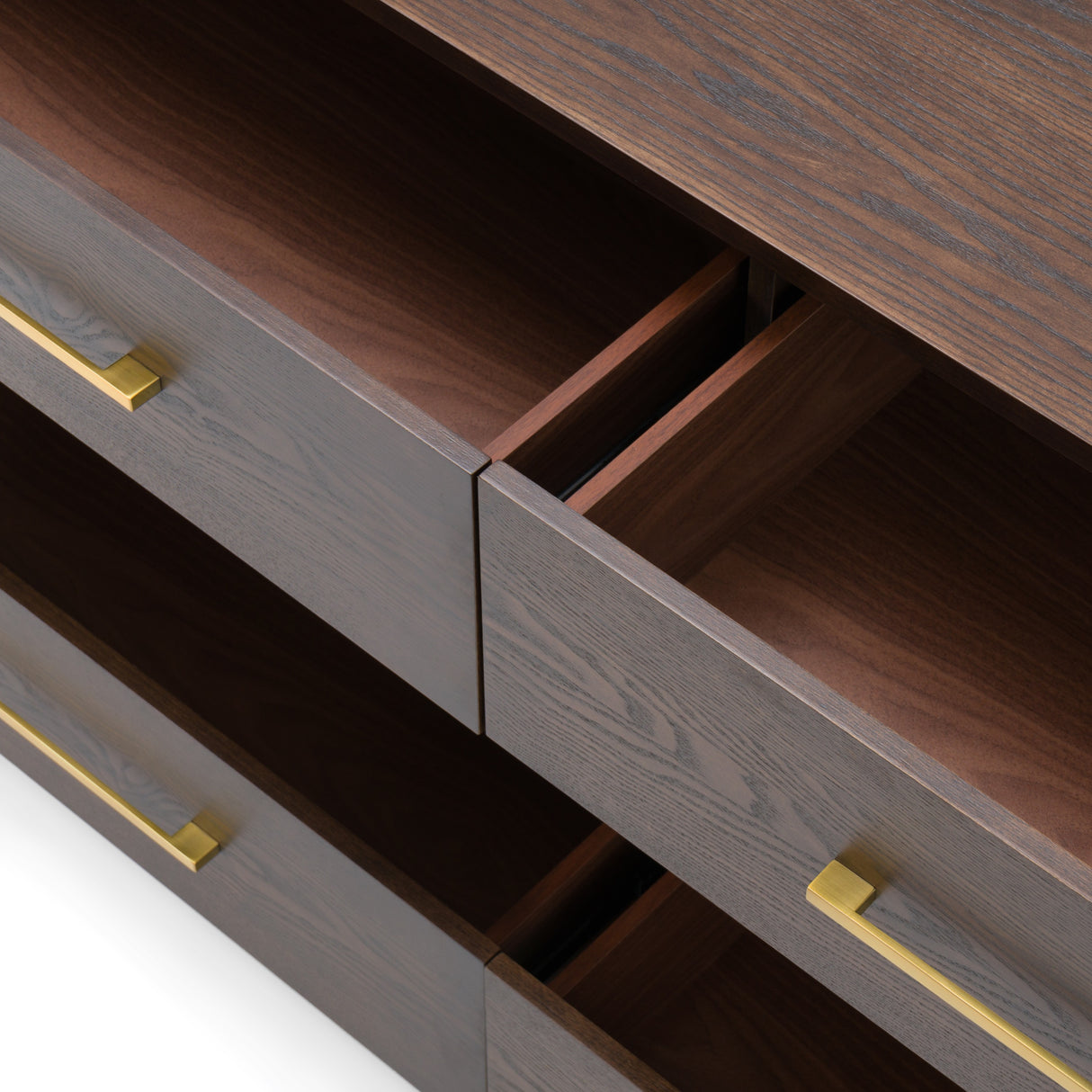 Manhattan - Contemporary Brown Oak and Gold Dresser - View Image 1