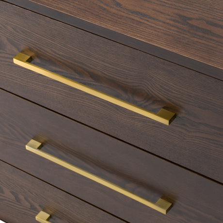Manhattan Contemporary Canopy Bedroom Set Brown Oak – Modrest - sold by Home Elegance USA