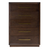 Manhattan - Contemporary Brown Oak and Gold Chest - View Image 1