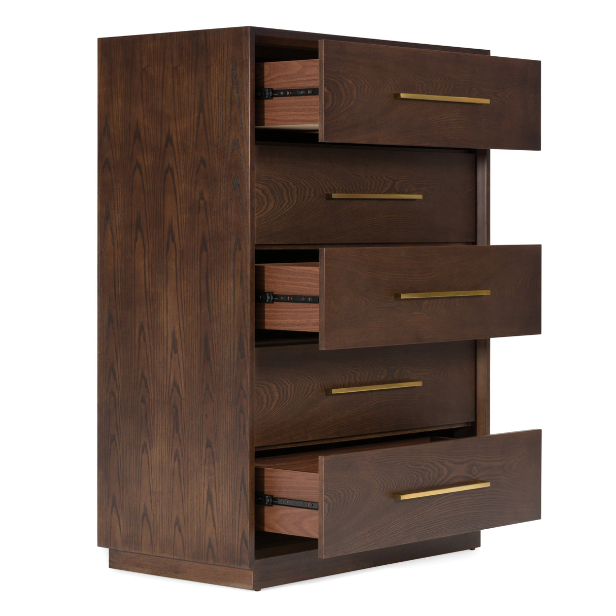 Manhattan - Contemporary Brown Oak and Gold Chest - View Image 1