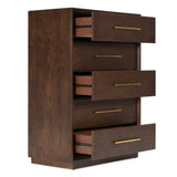 Manhattan - Contemporary Brown Oak and Gold Chest - View Image 1