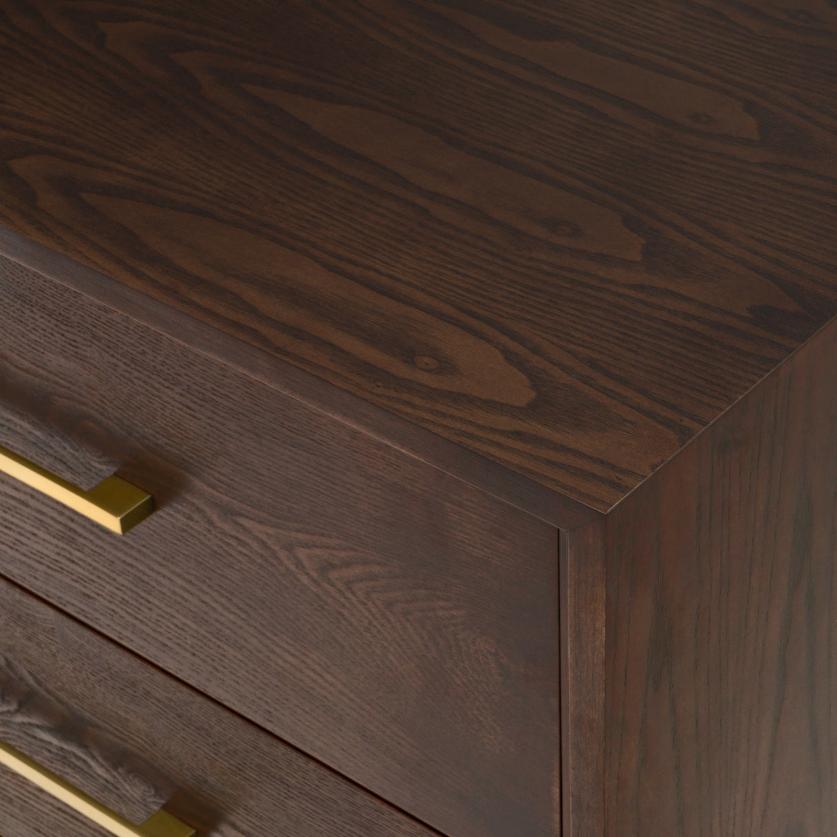 Manhattan - Contemporary Brown Oak and Gold Chest - View Image 1