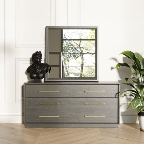 Manhattan Contemporary Canopy Bedroom Set Wash Grey – Modrest - sold by Home Elegance USA