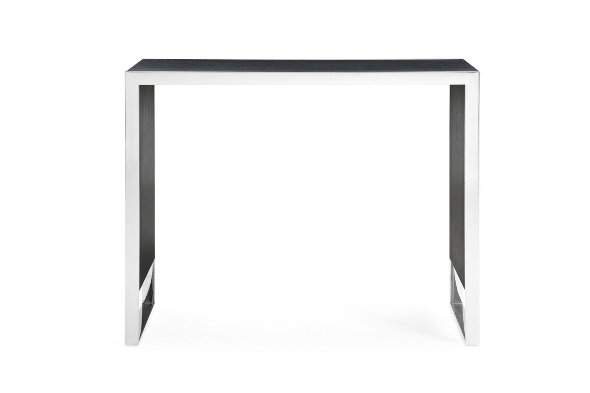 Modrest Manston - Modern Black Oak & Stainless Steel Bar Table