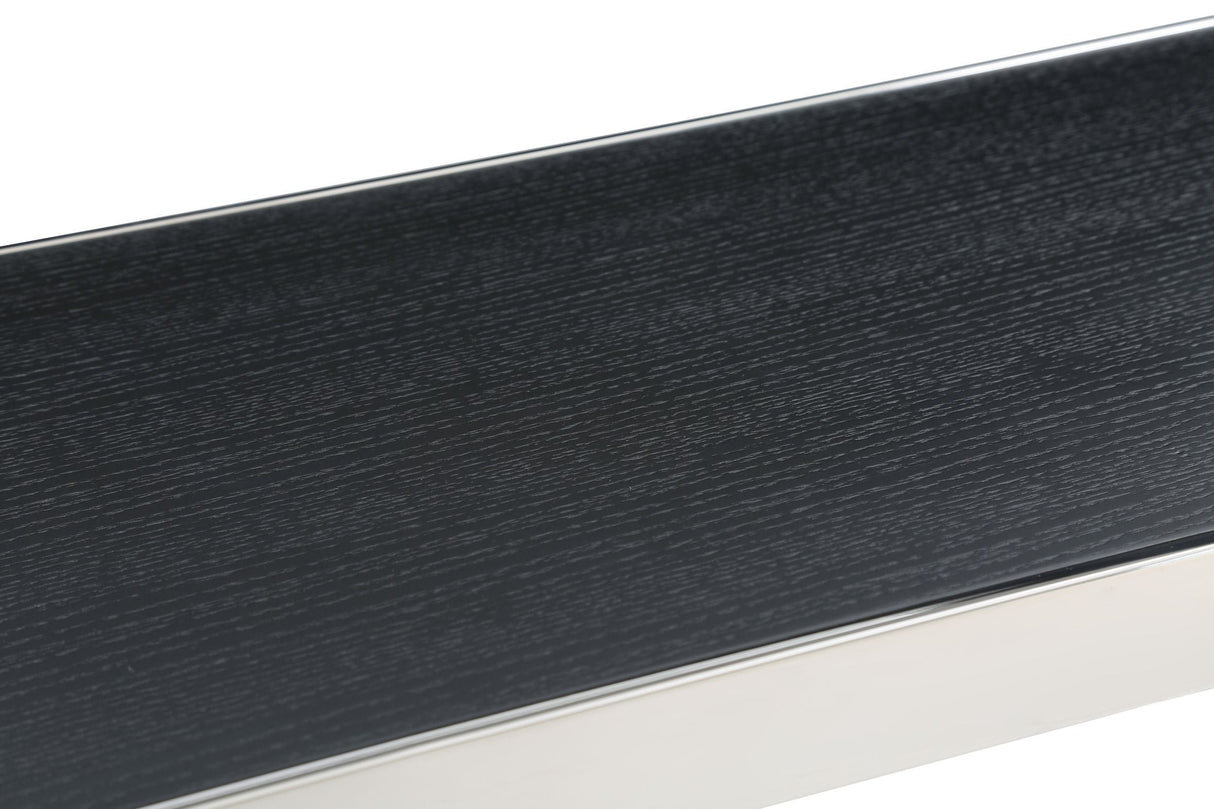 Modrest Manston - Modern Black Oak & Stainless Steel Bar Table