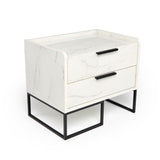 Nova Domus Marbella Italian Modern White Marble Bed Set Vgacmarbella-Set-Wht