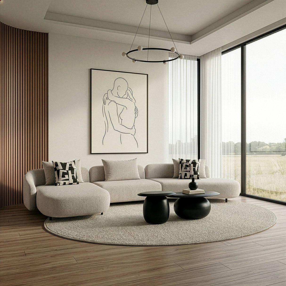 Marge - Contemporary Beige Sectional Sofa - View Image 1