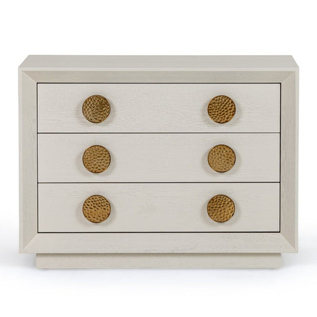 Modrest Marjorie - Modern Cream & Brushed Gold Nightstand | VIG