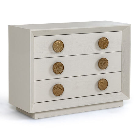Modrest Marjorie - Modern Cream & Brushed Gold Nightstand | VIG