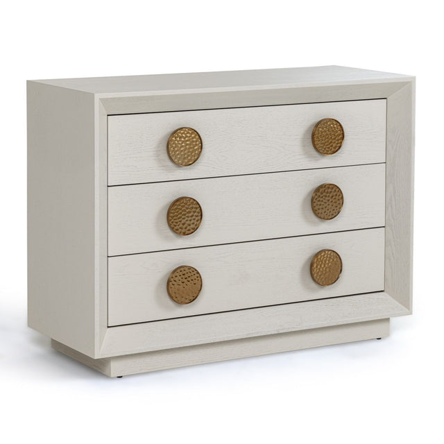 Modrest Marjorie - Modern Cream & Brushed Gold Nightstand | VIG