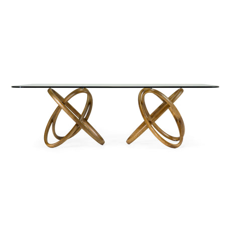 Modrest Mason Modern Glass & Walnut Dining Table Vgcsdt-16092