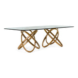 Modrest Mason Modern Glass & Walnut Dining Table Vgcsdt-16092