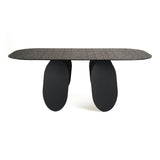 Modrest Maxine - Modern Hammered Grey Glass Rectangular Dining Table
