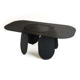Modrest Maxine - Modern Hammered Grey Glass Rectangular Dining Table