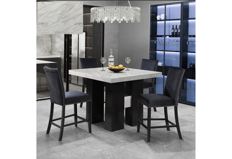 D04 White Bar Table And D04 Black Bar Stool - sold by Home Elegance USA