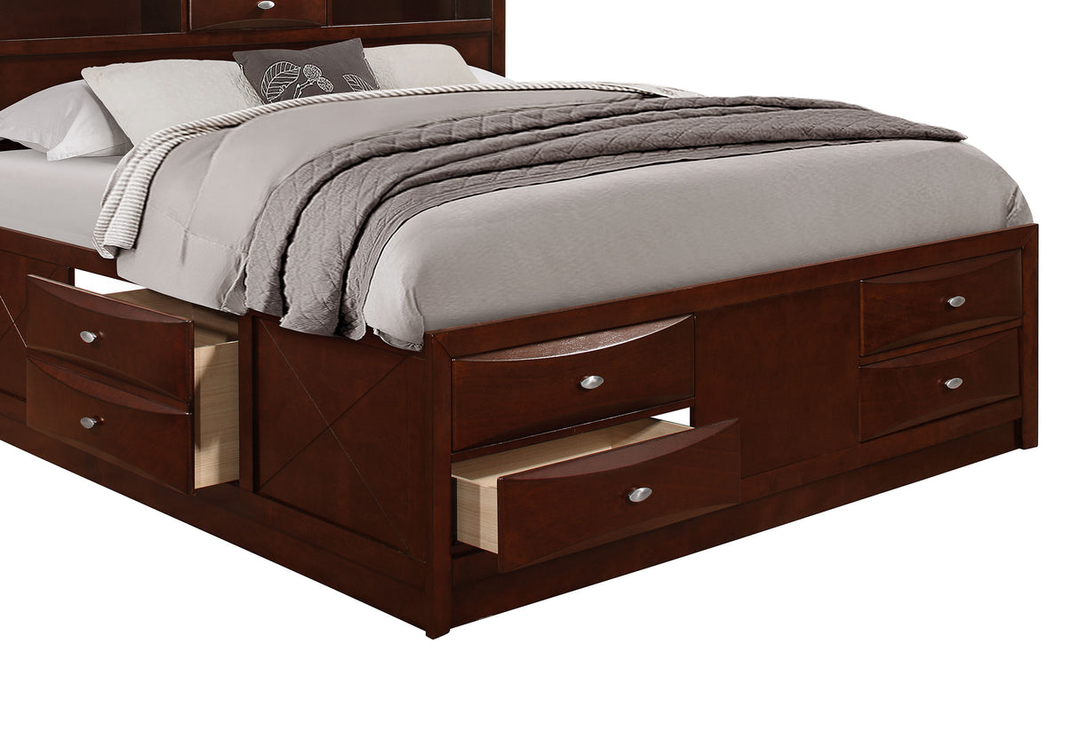 Linda Merlot Queen Bed with Storage Drawers – Global Furniture USA