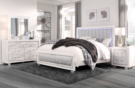 Santorini Metallic White King Bed In A Box | Global