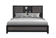 Lisbon Grey/Black Bookcase King Bed | Global - Home Elegance USA