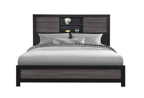 Lisbon Grey/Black Bookcase King Bed | Global - Home Elegance USA