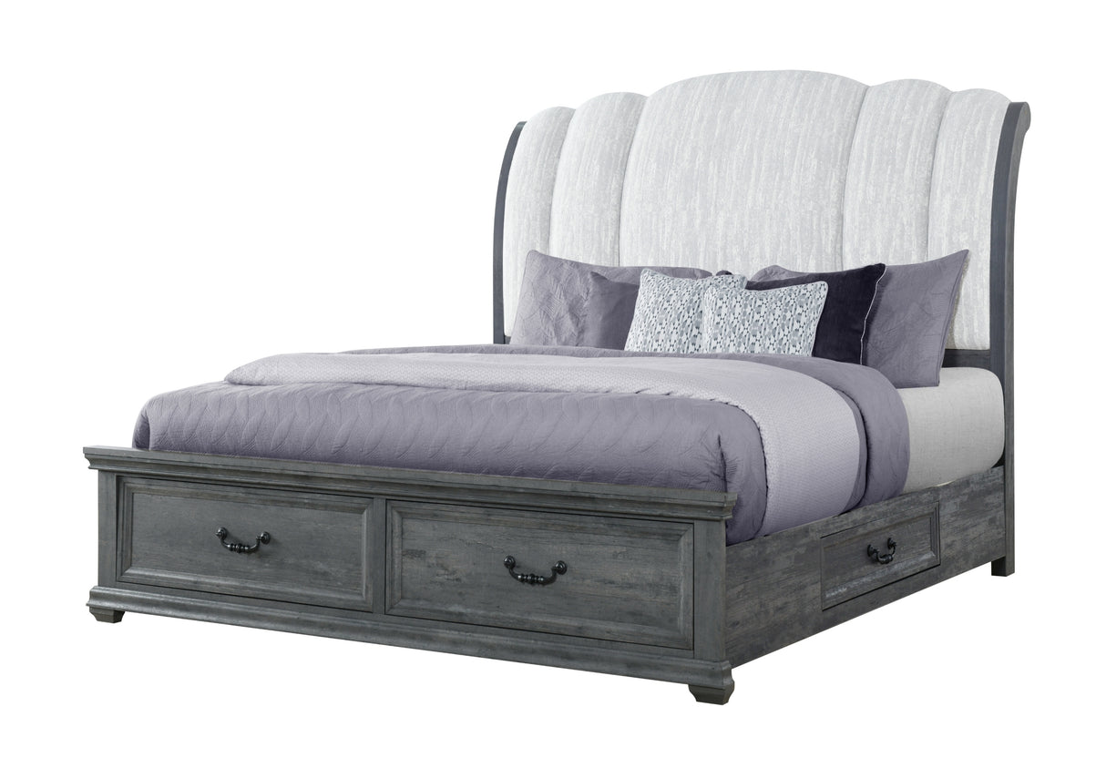 Rowan Grey Storage King Bed | Global