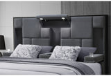 Oscar Dark Grey 8 King Bed No Wood Trim | Global - Home Elegance USA