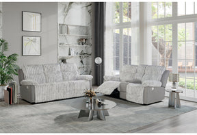 U6028 Grey Reclining Sofa and Console Reclining Loveseat | Global Furniture - sold by Home Elegance USA