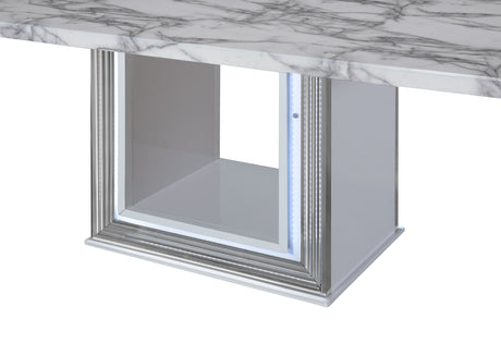 Ylime White Marble Dining Table | Global