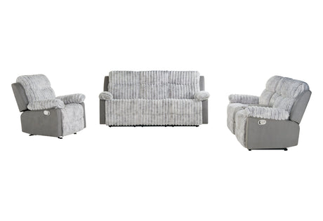 U6028 Grey Reclining Sofa, Console Reclining Loveseat and Glider Recliner | Global Furniture - sold by Home Elegance USA