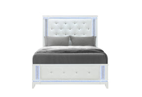 Alina White Full Bed With Led | Global