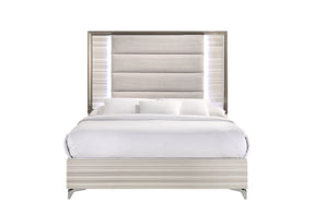 Zambrano White Queen Bed With Led | Global
