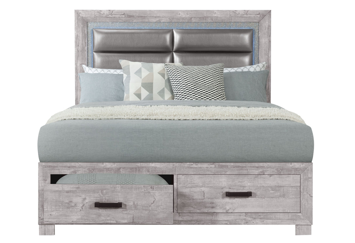 Nolan Grey Queen Bed | Global - Home Elegance USA