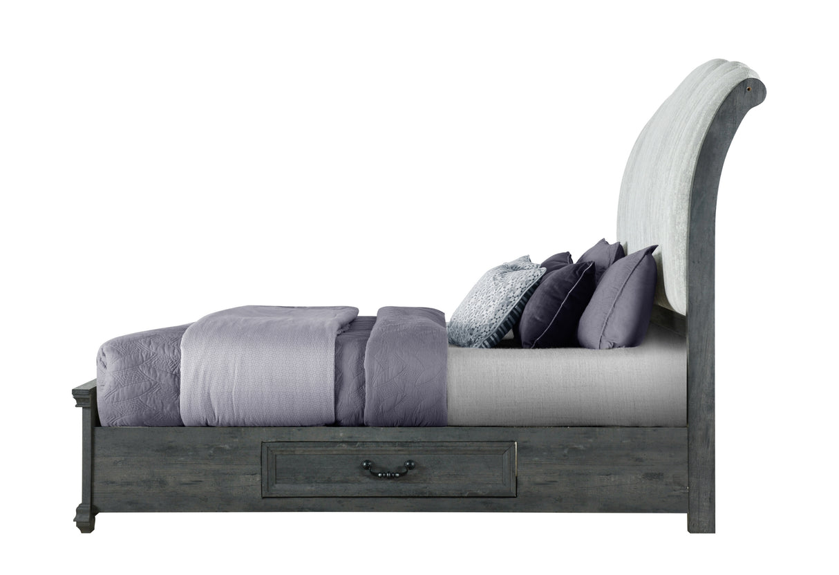 Rowan Grey Storage King Bed | Global