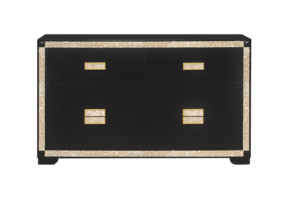 Blake Black/Gold Dresser - Home Elegance USA