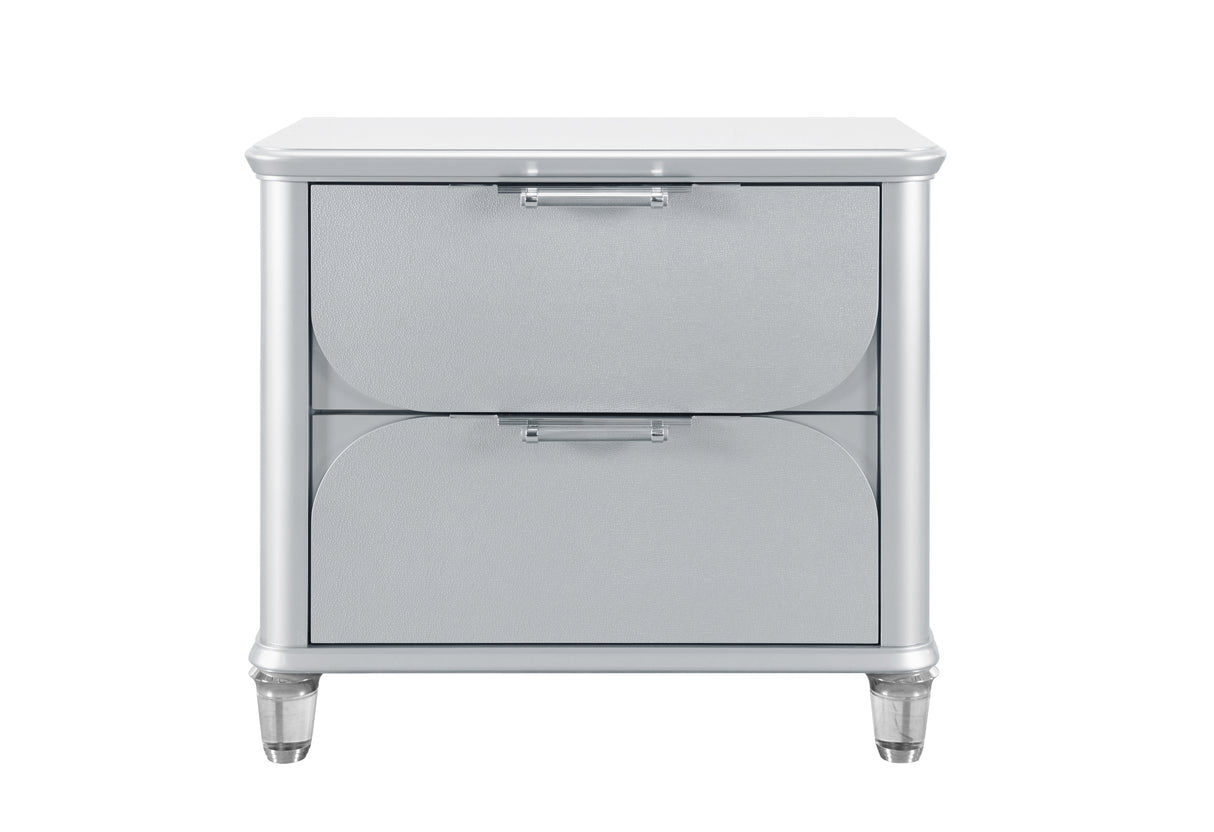 Lando Silver Nightstand | Global Furniture USA - Home Elegance USA