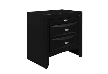 Linda Black Nightstand | Global Furniture USA - Home Elegance USA