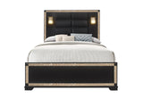 Blake Black Queen Bed With Lamps | Global - Home Elegance USA