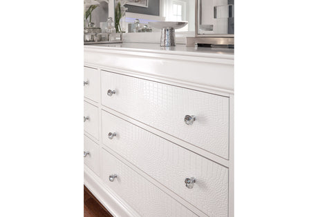 Pompei Metallic White Dresser side | Global Furniture USA
