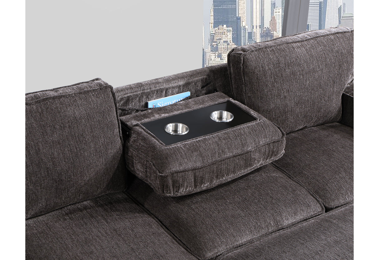 U0203 Dark Grey Reversible Pull Out Sofa Bed | Global Furniture USA