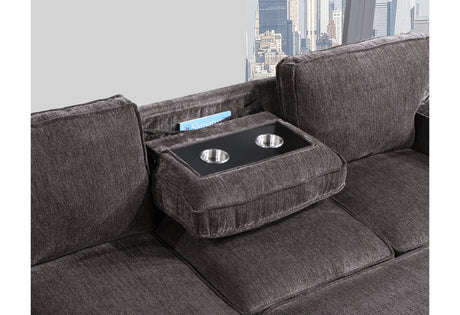 U0203 Dark Grey Reversible Pull Out Sofa Bed | Global Furniture USA