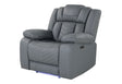 U7068 Grey 10 Power Recliner With Led | Global Furniture USA
