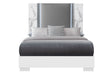 Ylime White Marble Queen Bed With Led | Global