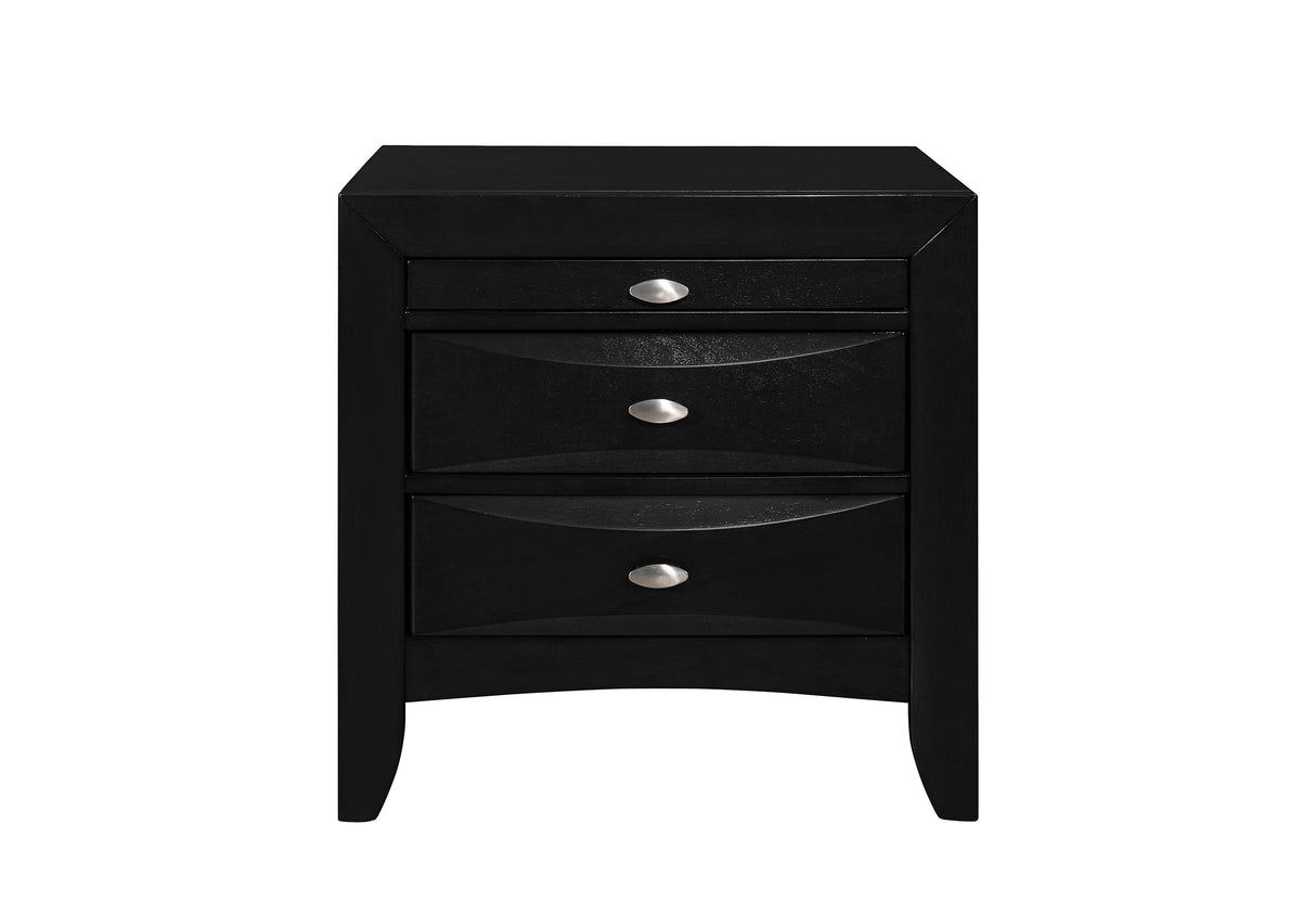 Linda Black Nightstand | Global Furniture USA - Home Elegance USA