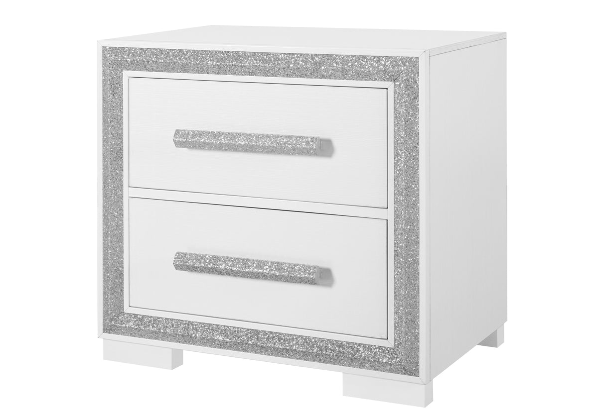 Andros Silver Nightstand | Global Furniture USA - Home Elegance USA