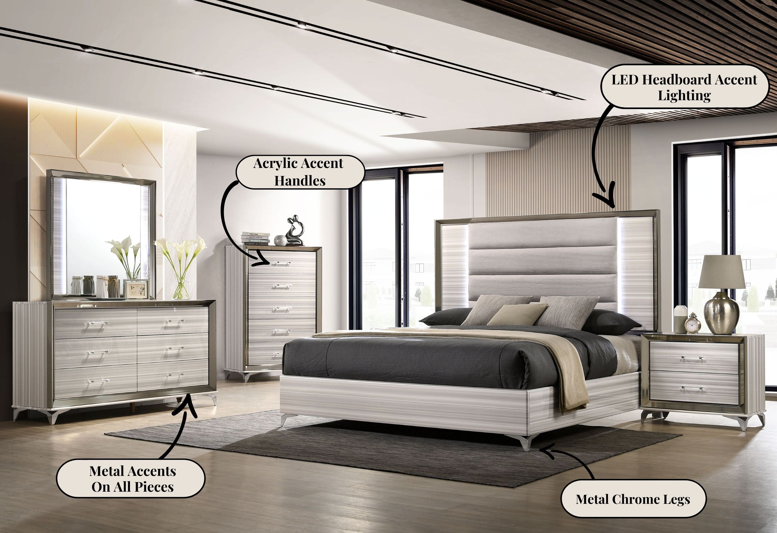 Global Furniture USA Zambrano Bedroom Set - Thumbnail 4