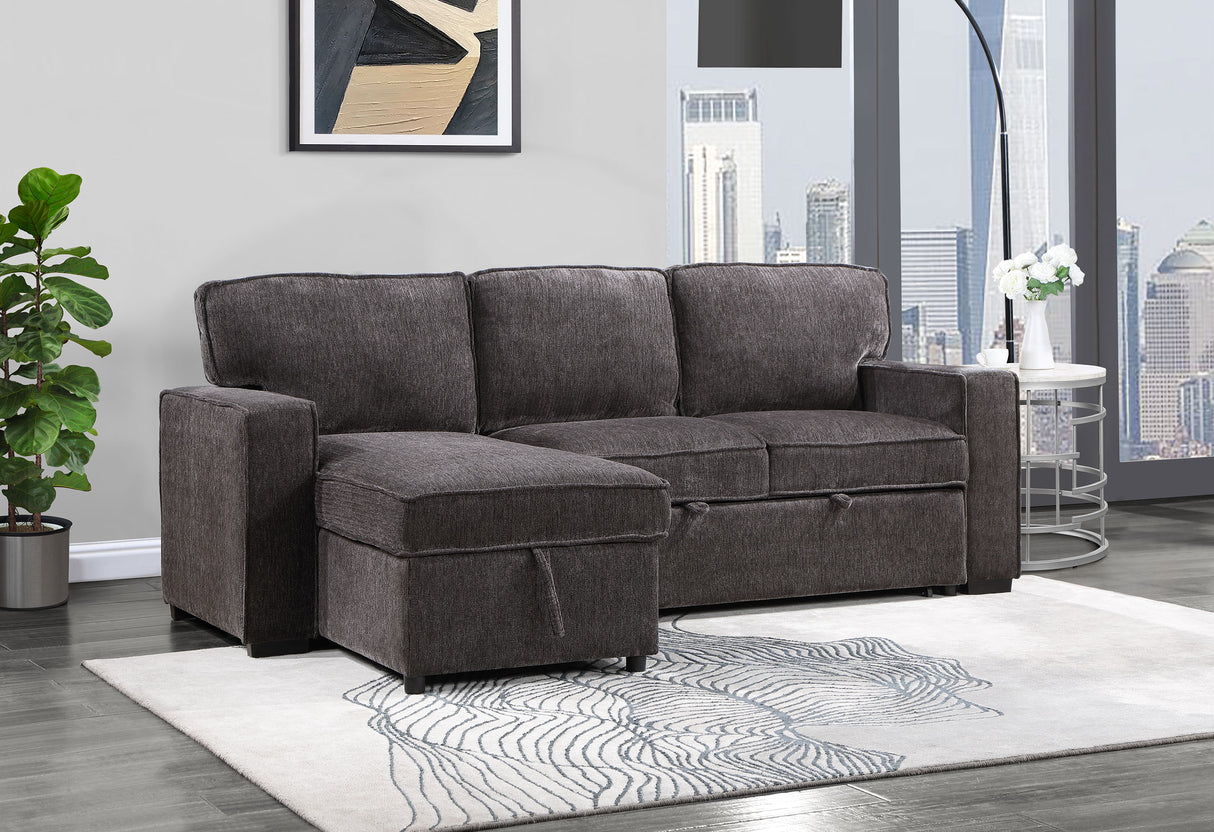 U0203 Dark Grey Reversible Pull Out Sofa Bed | Global Furniture USA