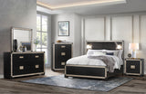 Blake Black/Gold Full Bed Group With Lamps - sold by Home Elegance USA